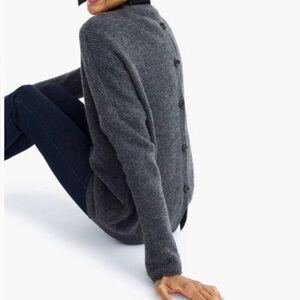 J Crew Point Sur Gray Women's Sweater With Buttons Down The Back